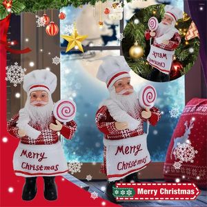 Kerstdecoraties oversized poppen intrekbare kerstman Claus Snowman Elk Toys Xmas Figurines cadeau voor Kid Red Tree Ornament