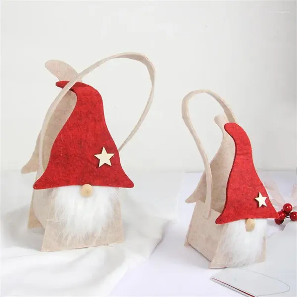 Sac d'emballage de décorations de noël, permettant de gagner de l'espace, Mini fournitures de décoration en feutre en tissu Non tissé