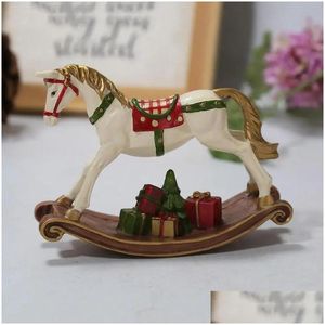 Décorations de Noël Ornements de cheval à bascule peints pour fournitures de fête Décoration de la maison Année 2023 Navidad 231018 Livraison directe Gard Dhpu8