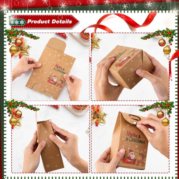 Décorations de Noël Coffrets cadeaux en papier Treat Xmas Goodies Sacs de bonbons pour emballage de faveur de fête 8 modèles différents Drop Delivery Otlal