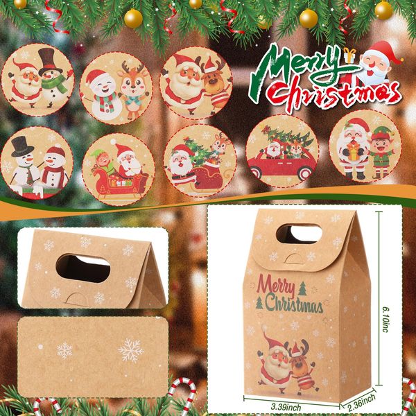 Décorations de Noël Coffrets cadeaux en papier Treat Xmas Goodies Sacs de bonbons pour Party Favor Wrap 8 modèles différents Drop Delivery OTC07