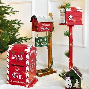 Kerstdecoraties feestdecoratie handgemaakte el pography props vloerbrief doos mailbox home outdoor houten