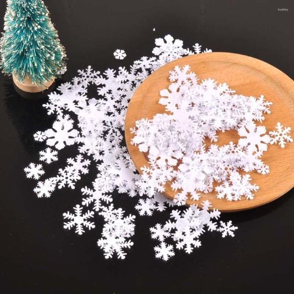 Adornos navideños para fiestas, bricolaje, para álbum de recortes, adornos alegres, decoración de ventanas, apliques de copos de nieve blancos, pegatinas no tejidas