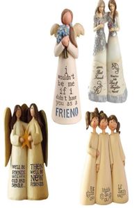 Décorations de Noël Party Favor Amil Friendship Sculpture Ami Angel Figurine Résine Artefact Place Table Ornement WLY9356504372