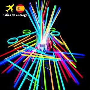 Decoraciones navideñas Fiesta Fluorescencia Luz Glow Sticks Pulseras Collares Neón Para Boda Brillante Colorido Stick 221203