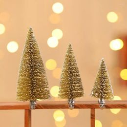 Décorations de Noël, fournitures de fête, mini arbres réalistes, couleurs vives, artificiels, ne se décolorent pas, pour un ensemble festif de 3 petits