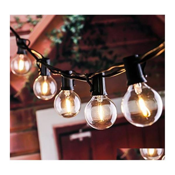 Decoraciones navideñas Luces de patio G40 Globe Party String Light Blanco cálido 25Clear Vintage Bbs 25Ft Decorativo Patio trasero al aire libre Garl Dhx0J