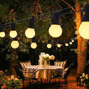 Décorations de Noël Patio String Light Guirlande extérieure lumières Globe ampoule fée chaîne lumière année fête jardin Patio guirlandes décorer 10M LED 231207