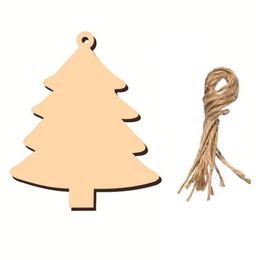 Kerstdecoraties PCS Tree houten plakjes met touwdecor Handgemaakte cadeau Craftchristmas