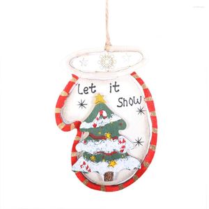 Décorations de noël pendentif nécessités quotidiennes fêtes étiquettes cadeaux suspendus en bois élan père noël étoile pour la maison Kerst noël