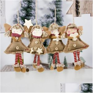 Décorations de Noël Pendentif Drop Ornements Angel Doll avec de longues jambes Arbre de Noël Vacances pour la maison Navidad Livraison Jardin Partie festive DH413