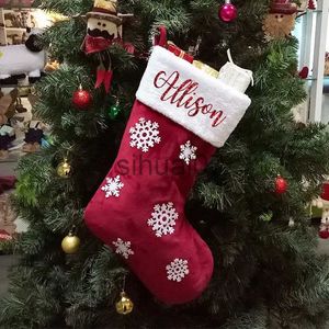 Decoraciones navideñas Medias navideñas personalizadas con nombres brillantes regalos exclusivos hechos a mano decoraciones navideñas para el hogar YQ231115