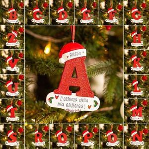 Décorations de Noël Décoration personnalisée 26 Lettre Ornements Arbre de Noël pour l'année de fête à la maison