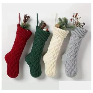 Décorations de Noël personnalisées de haute qualité en tricot sacs-cadeaux chaussettes de Noël grandes chaussettes décoratives DHS livraison directe à domicile G Dh7B6