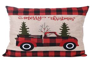 Kerstversiering Kussensloop Covers Buffalo Plaid Gooi Xtmas Boom Rode Vrachtwagen Kussenhoes JK2010XB6479209