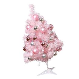 Kerstversiering Roze kerstboomversiering Mini Desktop Ornament Metaal Thema Decoratief Lichtgevend Kerstmis Lovely 231030