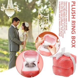 Décorations de Noël Rose Anneau Boîte En Peluche Jouet Amour Diamant Cas En Peluche Surprise Cadeau Proposer Mémoire De Mariage pour les Femmes H3U7 221130