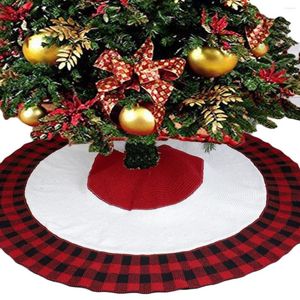 Décorations de Noël jupe d'arbre à carreaux mode tablier tricoté fête de vacances 2022 arrivées