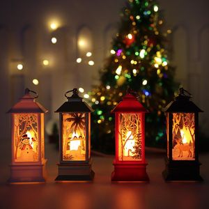 Decoraciones navideñas Candelabro de plástico Lámpara Ins Muñeco de nieve Adornos de escritorio Luz de vela LED Tormenta Linterna Juego de fiesta AdornosNavidad