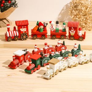 Kerstdecoraties Plastic houten trein ornament Merry Decoration for Home Xmas Gifts Noel Natal Navidad Jaar 2023 220914