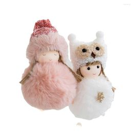 Kerstdecoraties Plush Angel Girl Snowman Pendant Doll -ornamenten Tree Decoration Xmas Gift