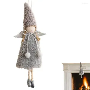 Décorations de Noël en peluche, ornements de poupée ange fille accrochée, pendentif d'arbre rustique, saison des fêtes, vacances