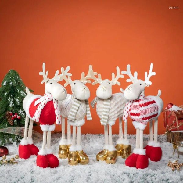 Décorations de Noël en peluche, simulation d'élan, décoration en tissu, renne debout, poupées de cerf de noël, décoration de fête de l'année, cadeau d'ornement