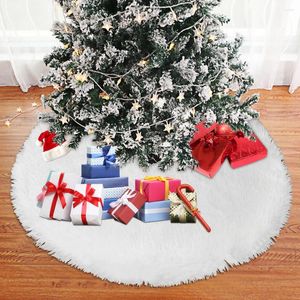 Décorations de Noël Jupe d'arbre en peluche Blanc pur 90 122 cm décoratif