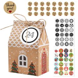 Kerstdecoraties Print Gift Box Kraft Paper themaboxen Geweldig voor snoepkoekjes Bundel Wikkelzakken