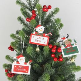 Décorations de Noël Printed Fer Pendant Santa Claus / Elk / Snowman Small Chips Tree Ornements
