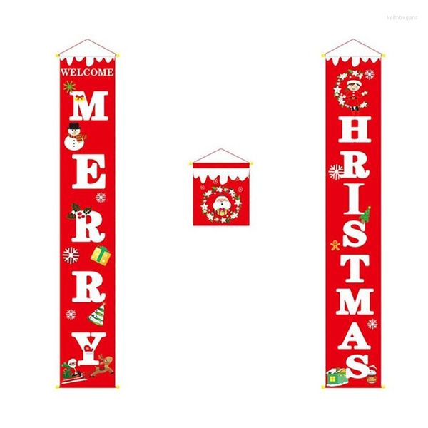 Promotion de décorations de Noël! Couplet Banner Porche Porte Porte de famille Famille Mall Holiday Hanging Decoration Supplies