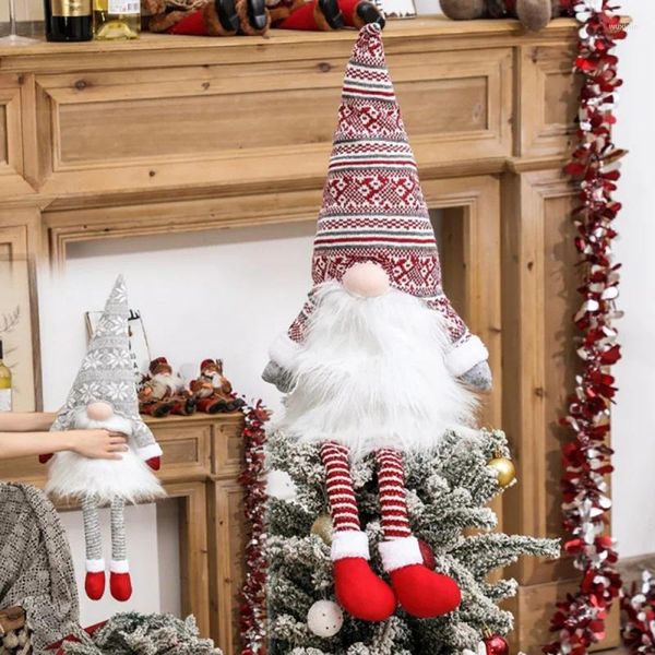 Decoraciones navideñas QWE123 Tree Topper Gnome Santa Muñeco sin rostro Colgante Colgante Sueco Tomte Muñecas Decoración Regalo para niños