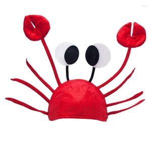 Décorations de Noël Rouge Homard Crabe Mer Animal Chapeau Halloween Costume Fantaisie Fête Adulte Enfants Cap