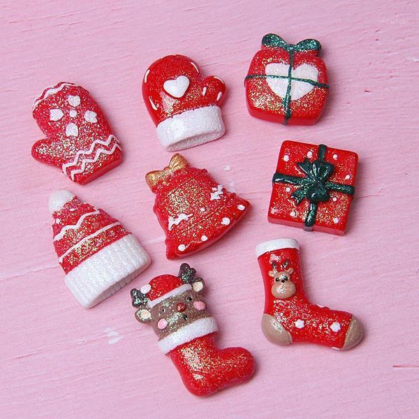 Decoraciones navideñas Decoración de resina Adornos artesanales para álbumes de recortes Adorno de Navidad Bonsai de vidrio Jardín en miniatura Accesorios de bricolaje1