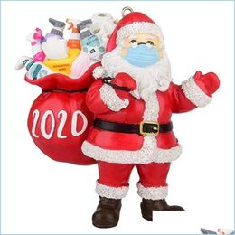 Kerstdecoraties hars Santa Claus hanger gepersonaliseerd hangende 3D -boom ornamenten kinderen speelgoed decoratie drop levering huis garde dhccf