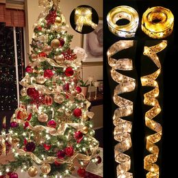 Decoraciones navideñas Cinta Luz de hadas Decoración navideña Adornos para árboles de Navidad para el hogar Luces de cadena de Navidad Navidad Natal Año 2024 231027