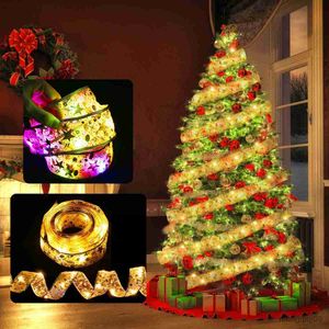 Décorations de Noël ruban fée lumière décoration de noël ornements d'arbre de noël pour la maison lumières de noël Navidad Natal nouvel an