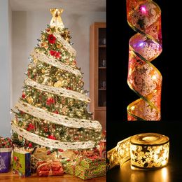 Decorazioni natalizie Nastro Fata Luci della stringa Ornamenti per l'albero Natale Natale Anno Forniture per la casa Noel 231018