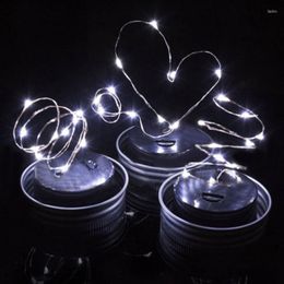 Kerstdecoraties Romantisch 10 LED Fairy Light Jar Lid Insert Multi Color Garden Solar Power Bright