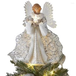 Kerstdecoraties Rustic Angel Tree Topper delicate top standbeeld decoratie voor kerst thuis vakantiefeestje Noel jaar