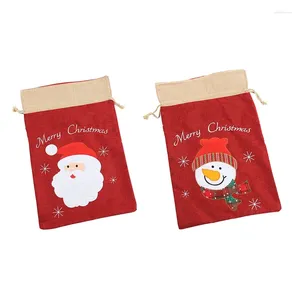 Saco de decoraciones navideñas y bolsas de regalo Bolsa de Papá Noel con cordón