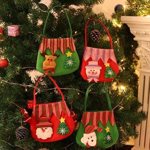 Décorations de Noël Santa Claus Candy Sac Elf Elk Pants Treat Pocket Home Party Gift Decor