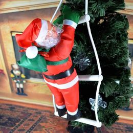 Décorations de Noël Père Noël Échelle d'escalade Poupée Arbre Suspendu Décoration Porte intérieure Mur Pendentif Année Cadeaux 231023