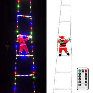 Kerstversiering Kerstman Klimmen op Touwladder Binnen Buiten Ornament Decor Waterdicht LED-licht met afstandsbediening 231013