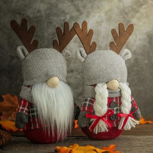 Kerstversiering Santa Claus pop voor thuis Elk House Ornamenten Xmas Tree Decor 2021 Nieuwjaar geschenken