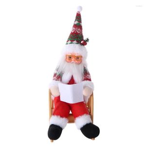 Kerstdecoraties Santa Claus Doll indoor handgemaakte beeldjes met cadeaubogboek Desktop Decors Good Luck