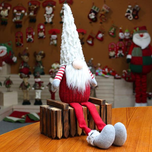 Décorations de Noël Poupées du Père Noël faites à la main en peluche suédoise Gnome Scandinave Tomte Nordique Nisse Sockerbit Cadeau nain