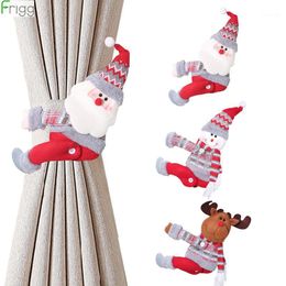 Kerstdecoraties Santa Claus Elk Curtain Decor Merry For Home Gifts Navidad 2021 Happy Year 20211