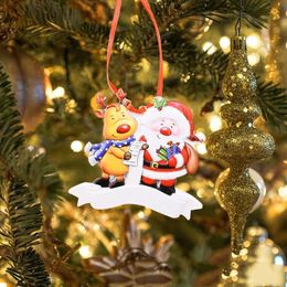 Decoraciones navideñas, colgantes de alce de Papá Noel, colgante de árbol de dibujos animados de resina DIY, regalos de fiesta en casa