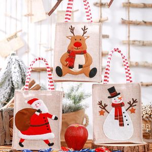 Kerstdecoraties Santa Claus Gift Bags Storingszak Candy Cookie Tote voor Home 2023 Jaar Party Favor Decor